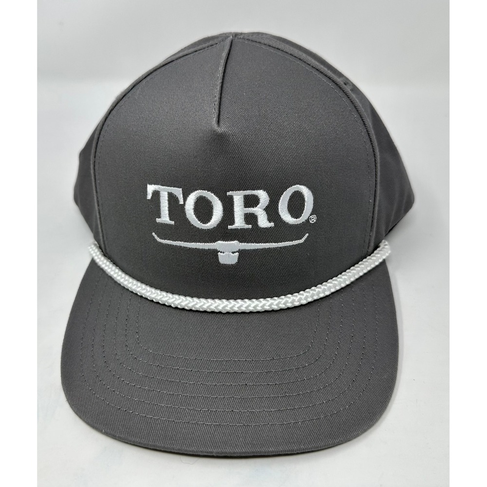 Toro Lawn Mower Gray Rope Snapback Hat Mens Embroidered Logo Cap